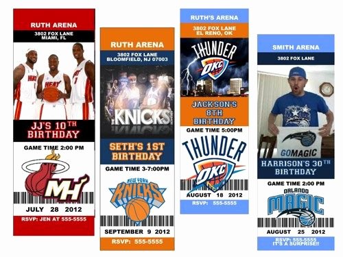 Basketball Ticket Invitation Template Free Fresh Basketball Custom Birthday Party Ticket Invitation