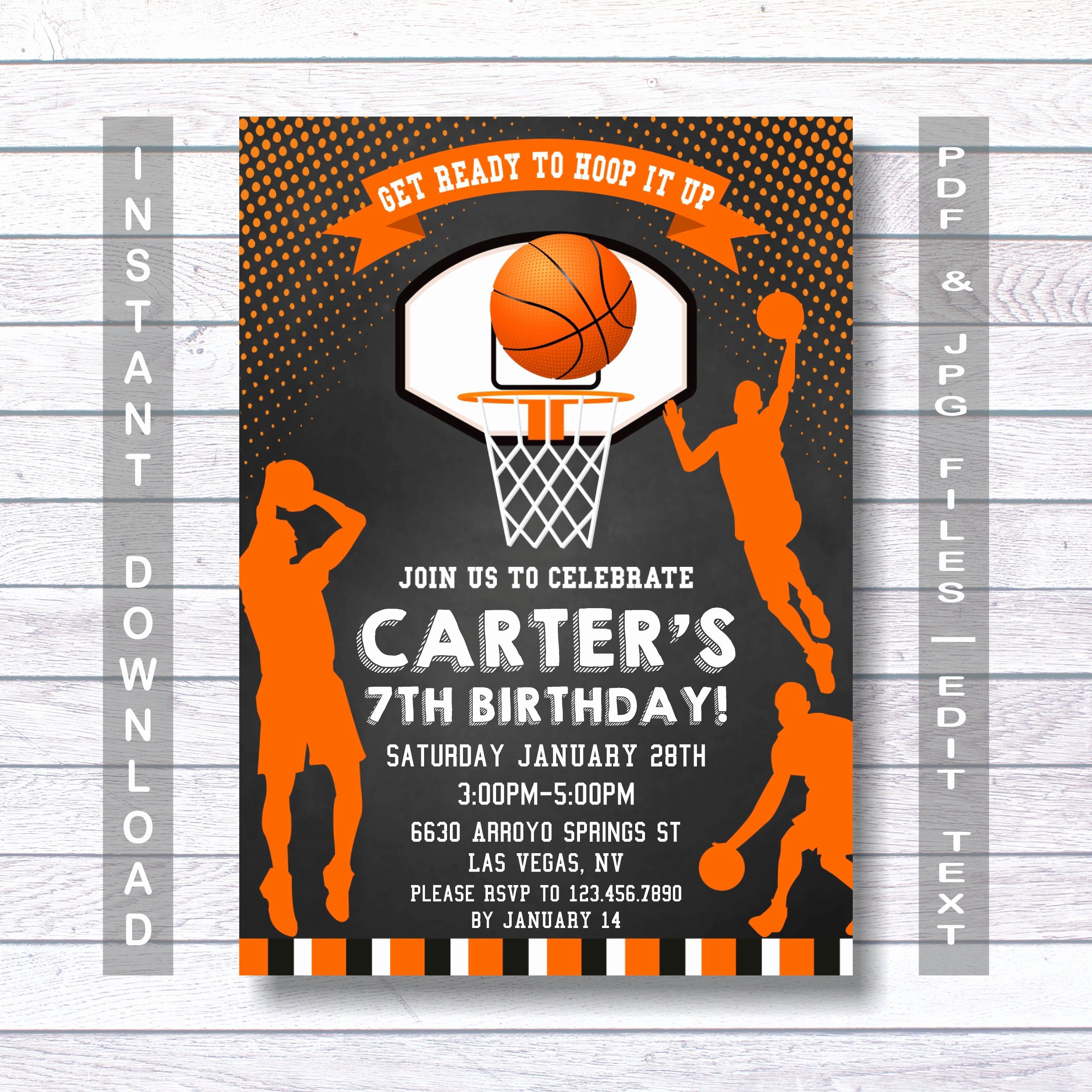 Basketball Ticket Invitation Template Free New Basketball Invitations Basketball Birthday Invitation