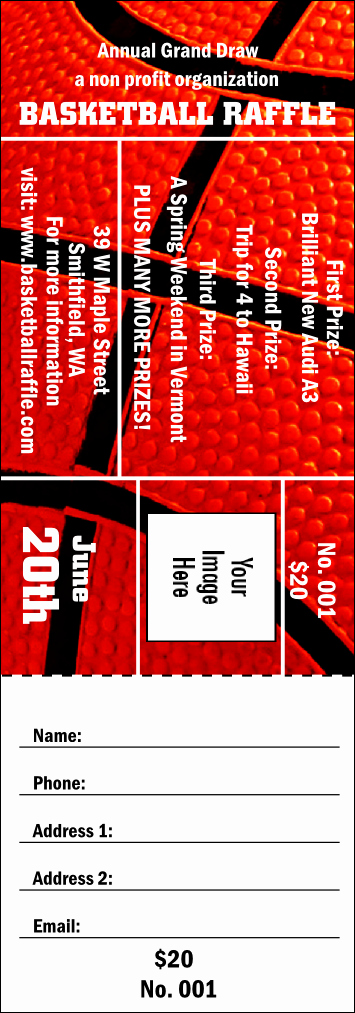 Basketball Ticket Template Elegant Basketball Raffle Ticket 003