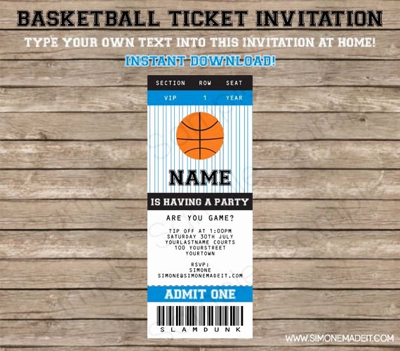 Basketball Ticket Template Luxury 10 Best Images About Basketball Invite On Pinterest