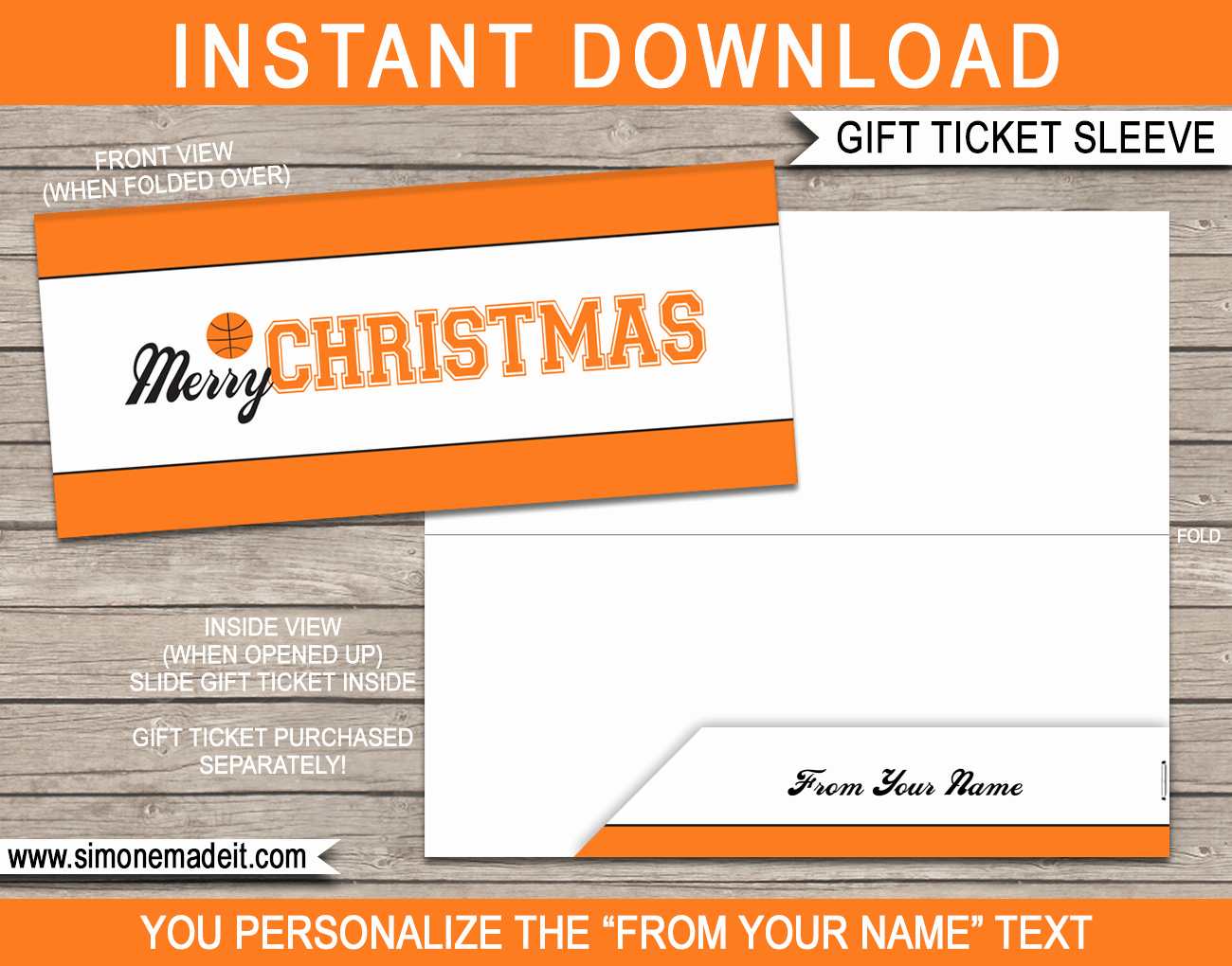 Basketball Ticket Template New Basketball Christmas Gift Ticket Sleeve