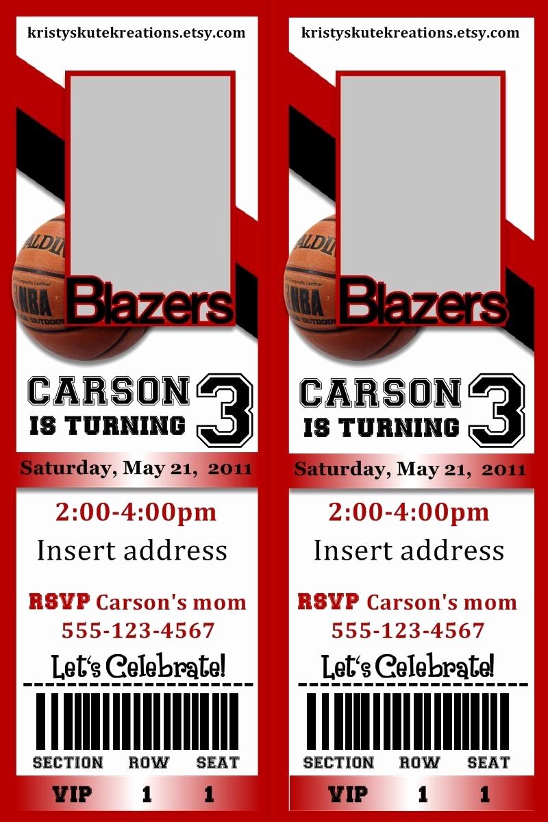 Basketball Ticket Template Unique Basketball Ticket Invitation Template Google Search