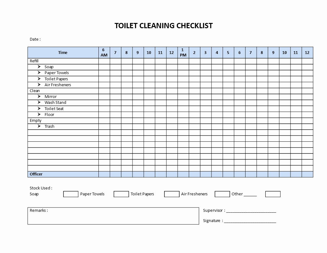 Bathroom Cleaning Checklist Template Beautiful Free Restroom Cleaning Checklist Model