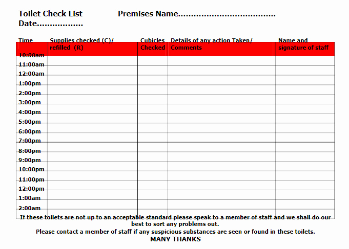 Bathroom Cleaning Checklist Template Best Of toilet Cleaning Checklist Templates