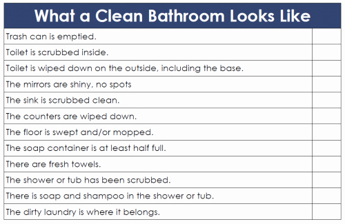 Bathroom Cleaning Checklist Template Elegant Restroom Cleaning Checklist