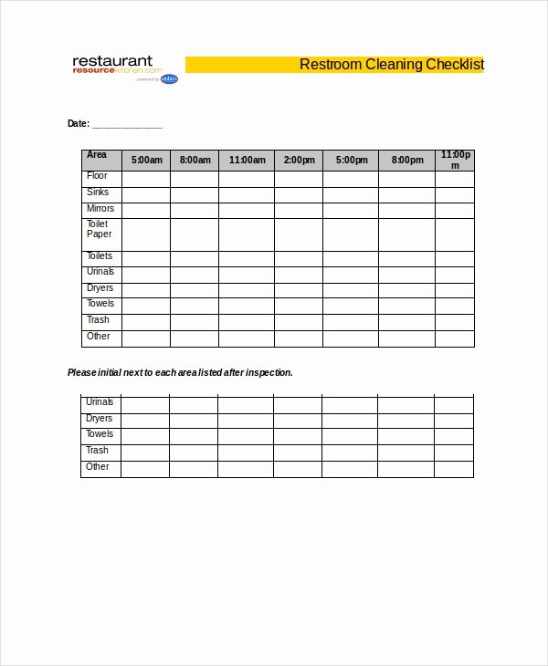 Bathroom Cleaning Checklist Template Lovely Cleaning Checklist 31 Word Pdf Psd Documents Download