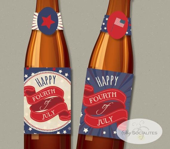 Beer Bottle Neck Label Template Awesome Printable Bottle Labels 4th Of July Printable Beer or soda