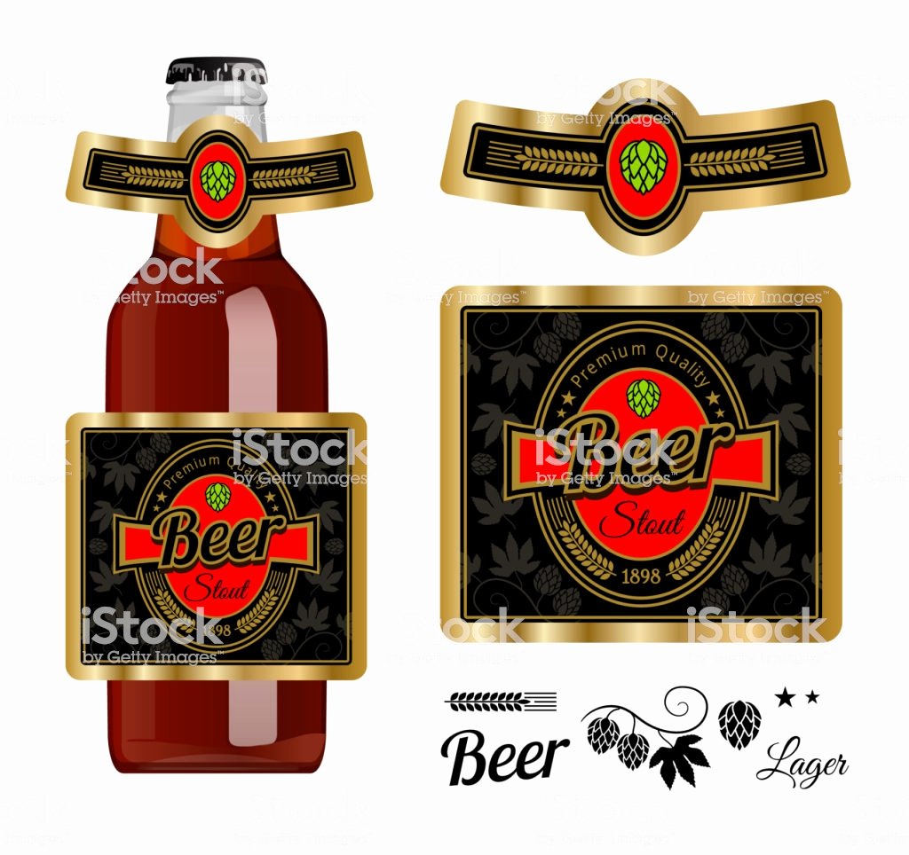 Beer Bottle Neck Label Template Best Of Beer Label Template with Neck Label Stout Beer Vector