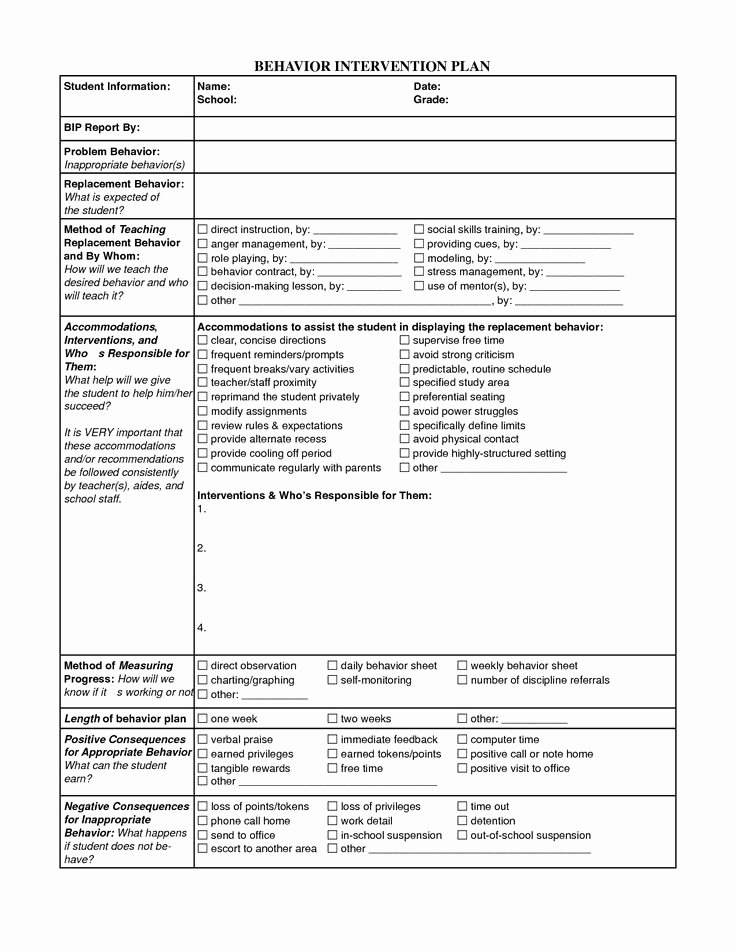 Behavior Plan Template for Elementary Students Best Of 13 Best Positive Behavior Plans Images On Pinterest