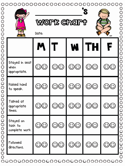 Behavior Plan Template for Elementary Students Elegant Sarah S First Grade Snippets Individual Behavior Chart