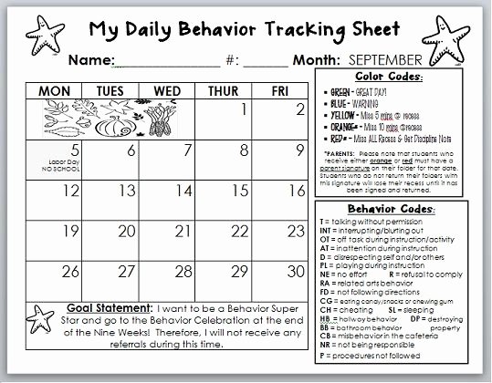 Behavior Plan Template for Elementary Students Luxury Behavior Calendar Template I Am Going to Tweak This to
