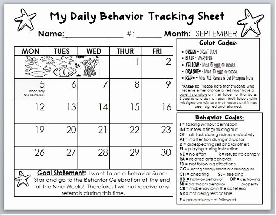 Behavior Plan Template for Elementary Students Luxury Behavior Calendar Template I Am Going to Tweak This to