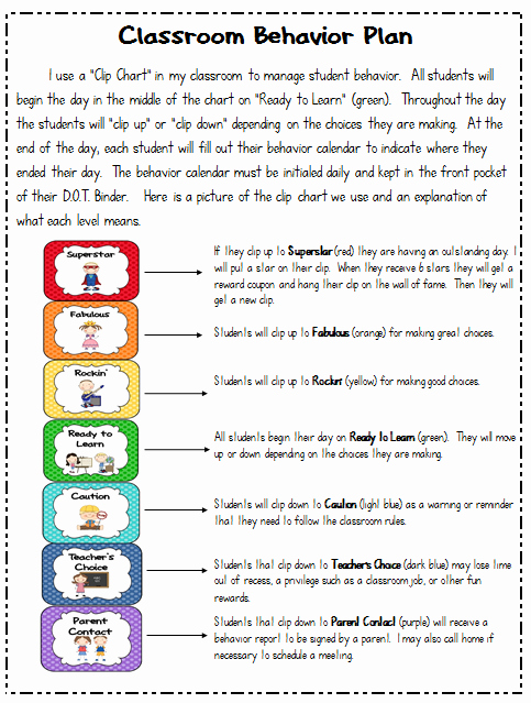 Behavior Plan Template for Elementary Students Luxury Classroom Behavior Plan Mrs Dumas 2nd Grade