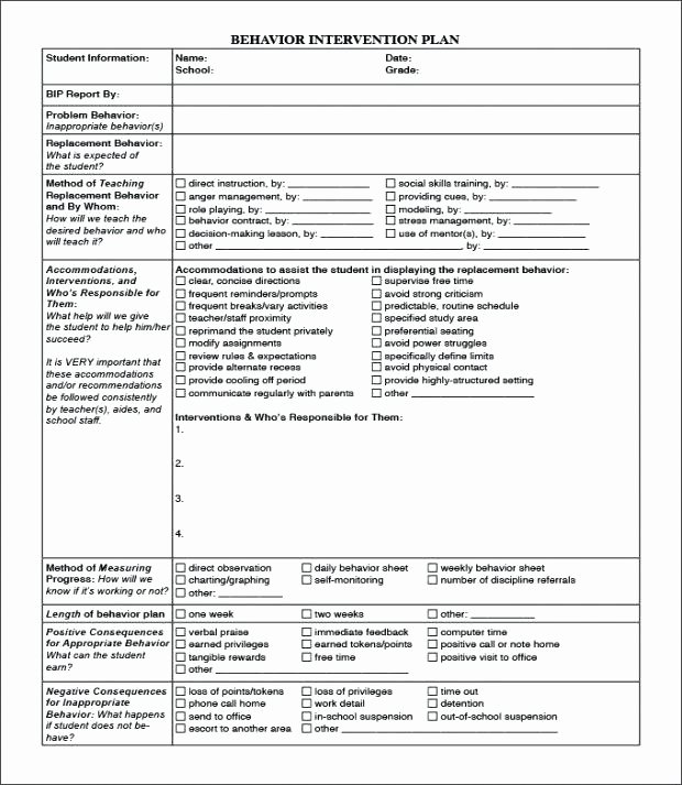 Behavior Plan Template for Elementary Students New How to Write A Behavior Modification Plan 10 Adhd