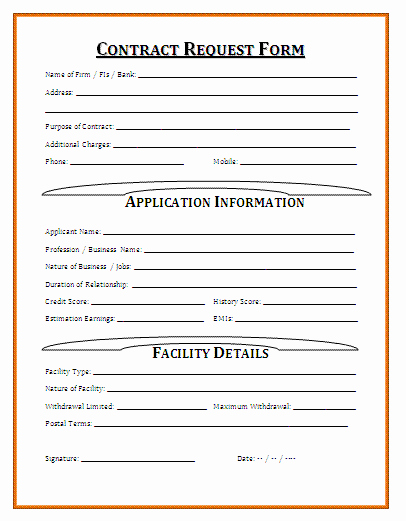 Bid Request form Template Lovely Contract Request form