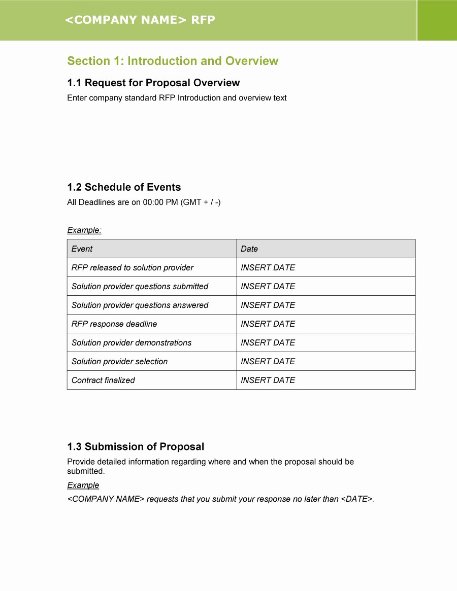 Bid Request form Template Luxury 40 Best Request for Proposal Templates &amp; Examples Rpf