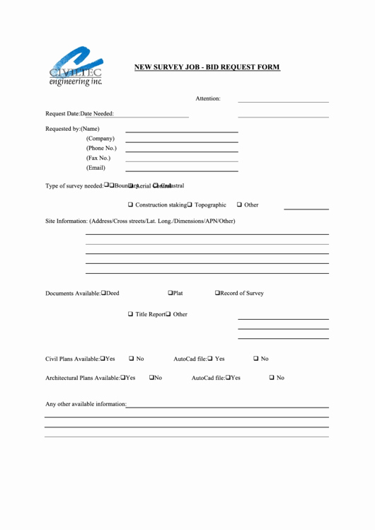 Bid Request form Template New top Job Bid Templates Free to In Pdf format