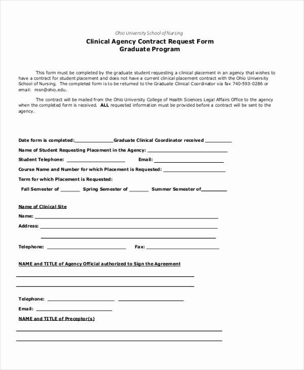 Bid Request form Template Unique Contract form Templates