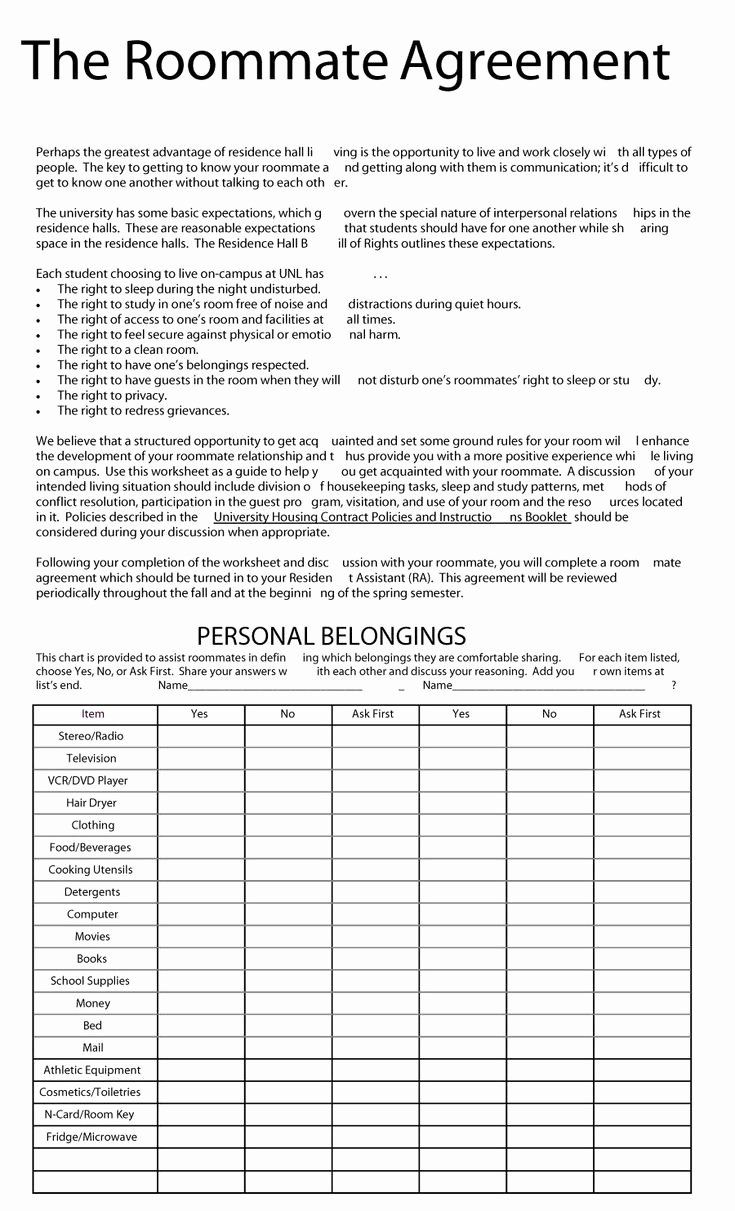 Big Bang theory Roommate Agreement Pdf Elegant Best 25 Roommate Agreement Ideas On Pinterest