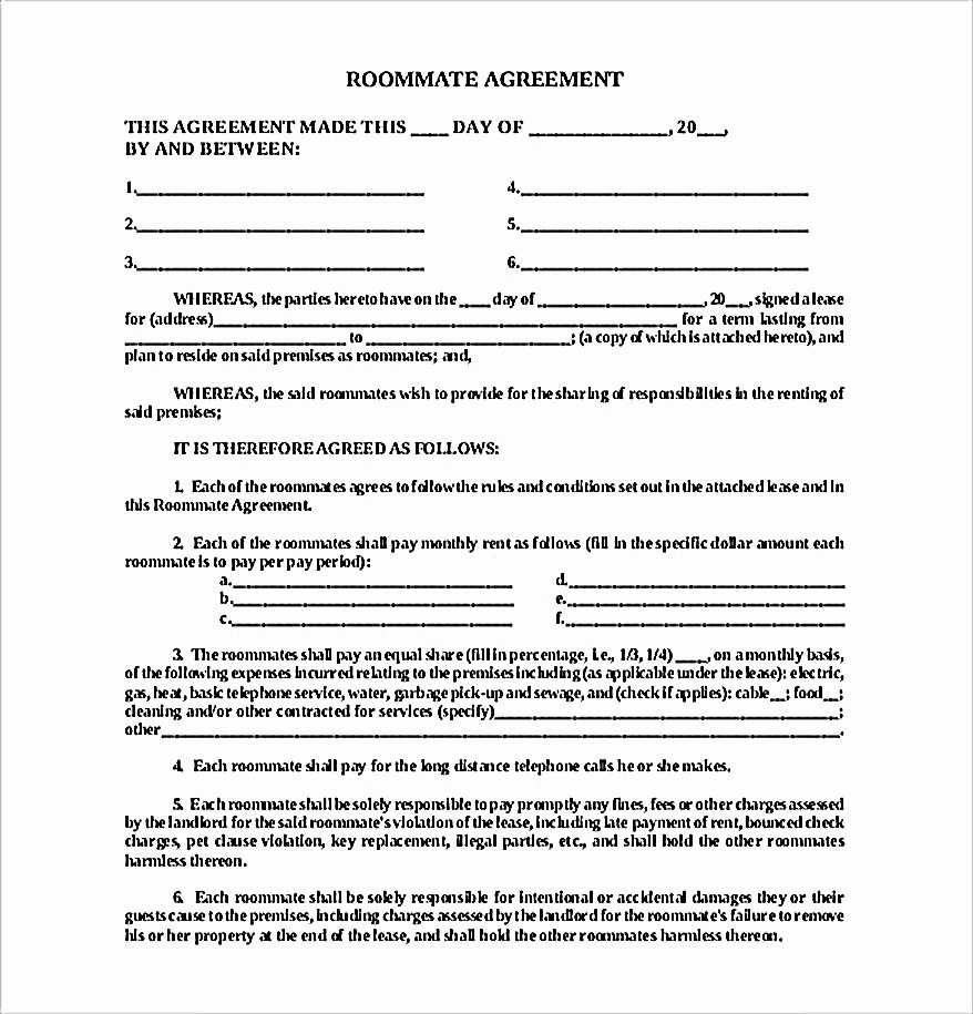 Big Bang theory Roommate Agreement Pdf Unique How to Create Your Own Roommate Agreement Template Easily