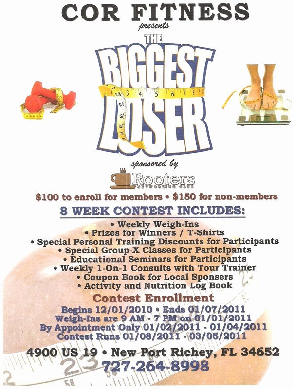 Biggest Loser Contest Flyer Template Elegant the Biggest Loser Challenge at Cor Fitness Sponsored by