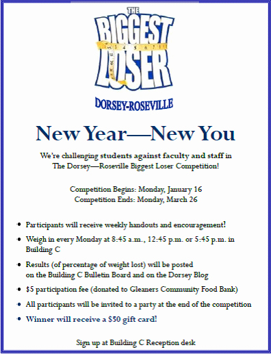 Biggest Loser Contest Flyer Template Luxury the Dorsey Dish Dorsey Roseville S &quot;the Biggest Loser