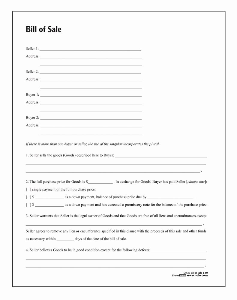 Bill Of Sale Template Free Best Of Bill Of Sale form Template Vehicle [printable]