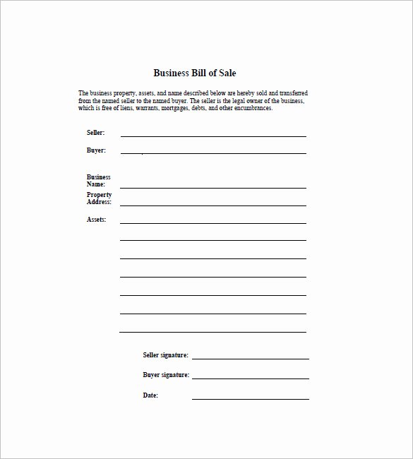Bill Of Sale Template Free Luxury Business Bill Of Sale 7 Free Word Excel Pdf format