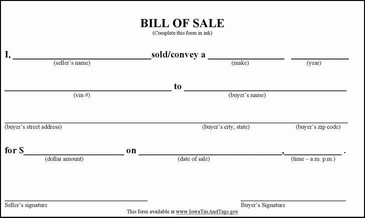 Bill Of Sale Template Free Luxury Free Bill Sale Template