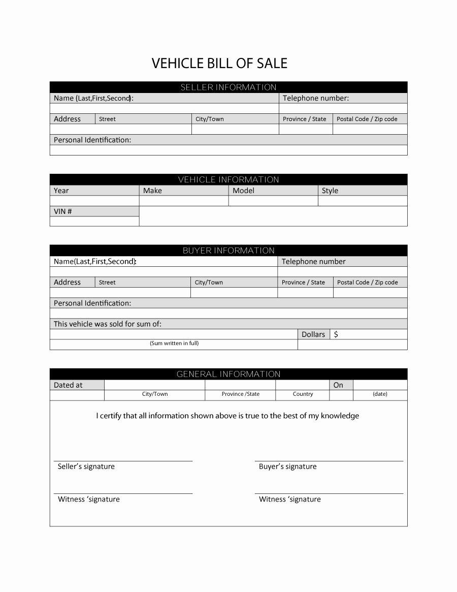 Bill Of Sale Template Free New 46 Fee Printable Bill Of Sale Templates Car Boat Gun