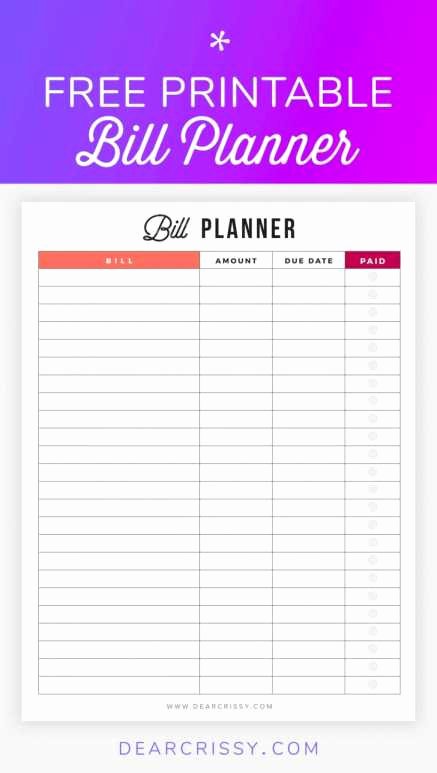 Bill organizer Spreadsheet Inspirational Line Bill organizer Spreadsheet