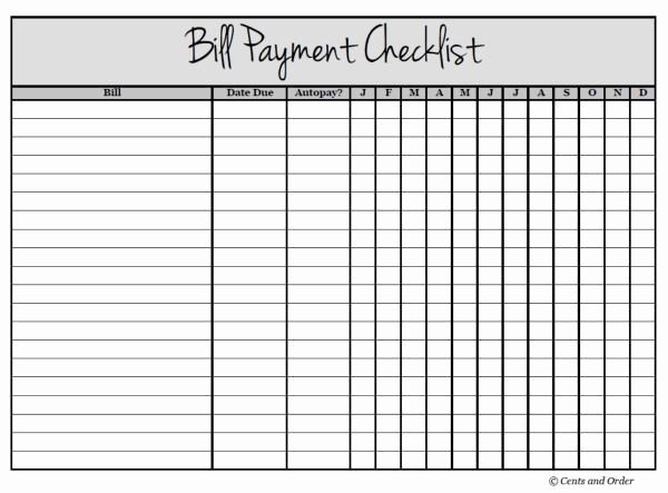 Bill Pay Spreadsheet Awesome Get Your Finances organized with A Bill Payment Checklist