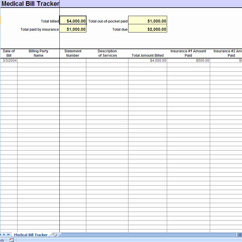 Bill Tracker Excel Template Awesome Medical Expense Tracking