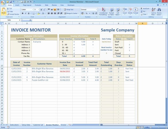 Bill Tracker Excel Template Beautiful Invoice Tracking Template Excel