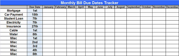 Bill Tracker Excel Template Elegant Free Excel Personal Finance Spreadsheet Program – Trees