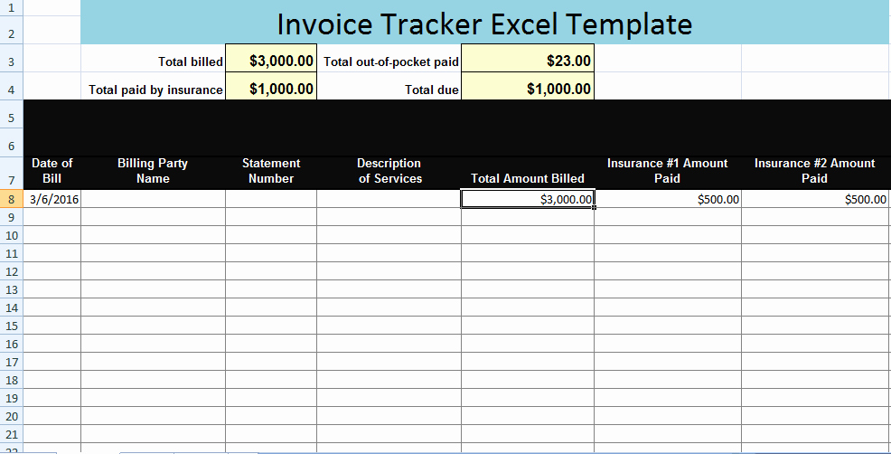 Bill Tracker Excel Template Unique Invoice Tracker Excel Template Xls