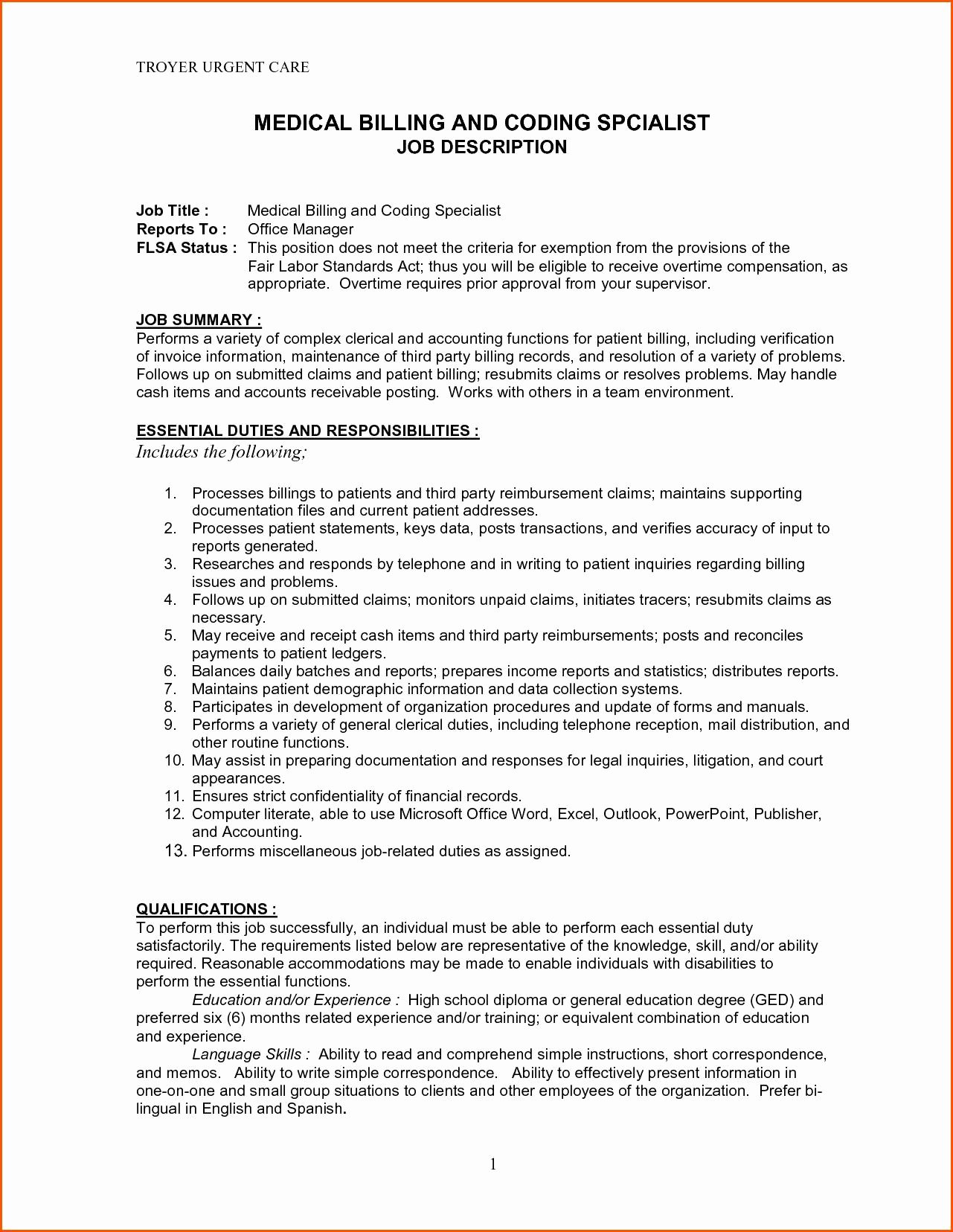 Billing and Coding Resume Elegant Medical Billing Resume Examples Hirnsturm