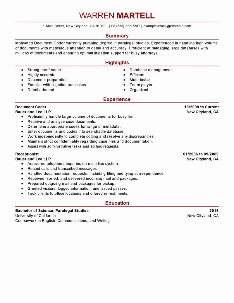 Billing and Coding Resume Fresh Sample Resumes for Medical Billing and Coding Specialist