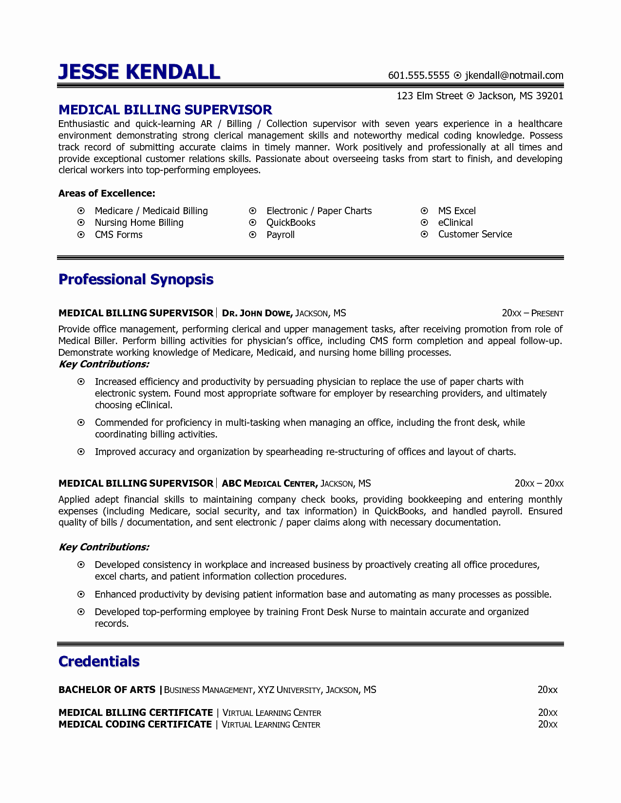 Billing and Coding Resume Unique Medical Billing and Coding Resume Example