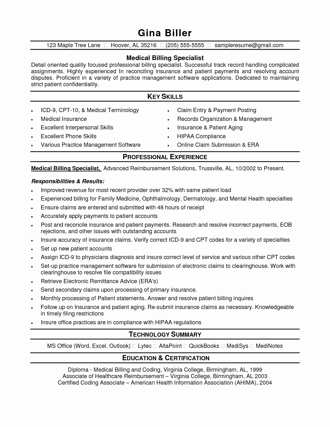 Billing and Coding Resume Unique Medical Coding Resume Samples