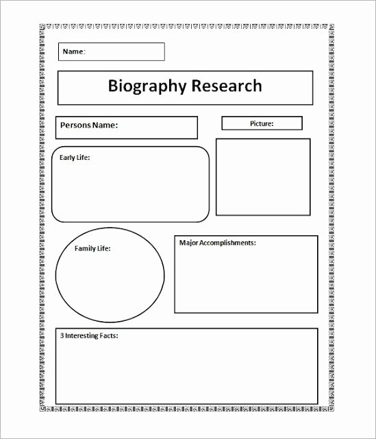 Biography Report Outline Awesome Image Result for Biography Template Pdf