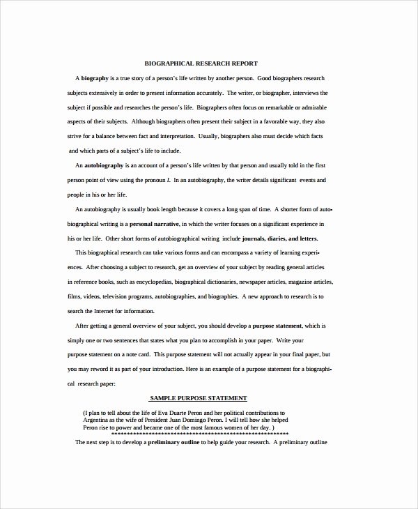 Biography Report Outline Beautiful 8 Biography Report Templates