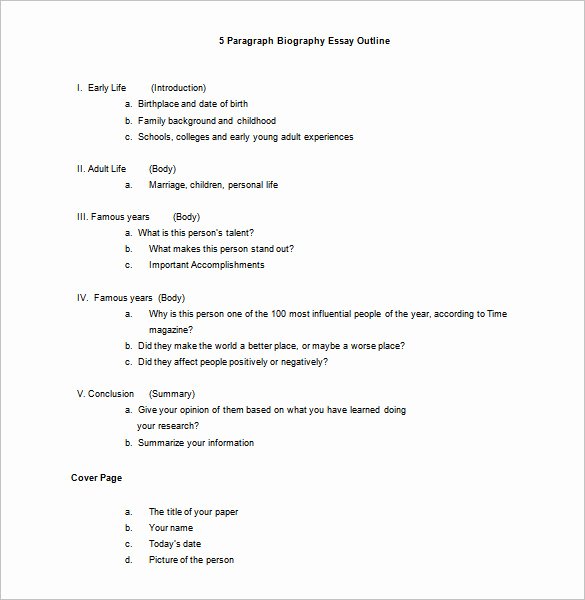Biography Report Outline Beautiful 9 Biography Outline Templates Pdf Doc