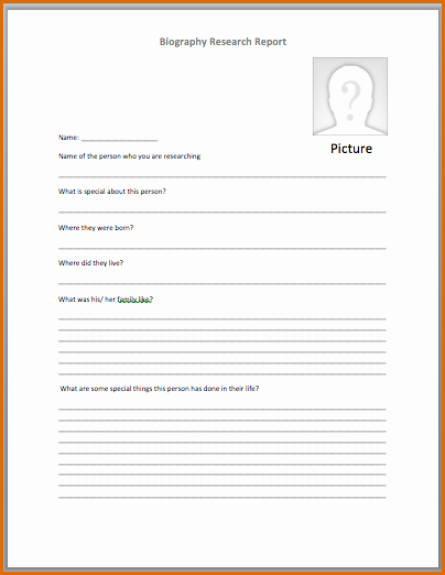 Biography Report Outline Unique 4 Biography Template