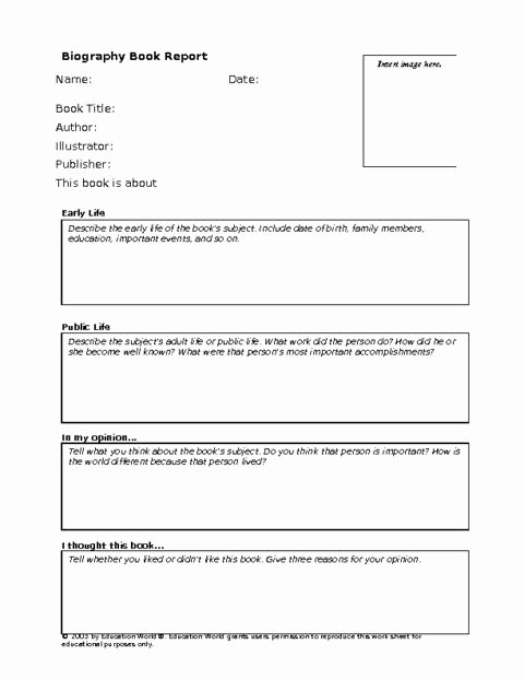 Biography Report Template Pdf Fresh Education World Biography Book Report Template