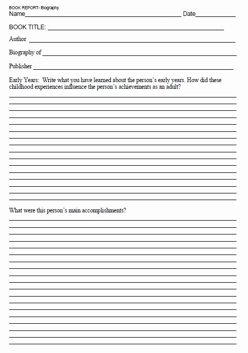 Biography Report Template Pdf Inspirational 12 Free Sample Biography Report Templates Printable Samples