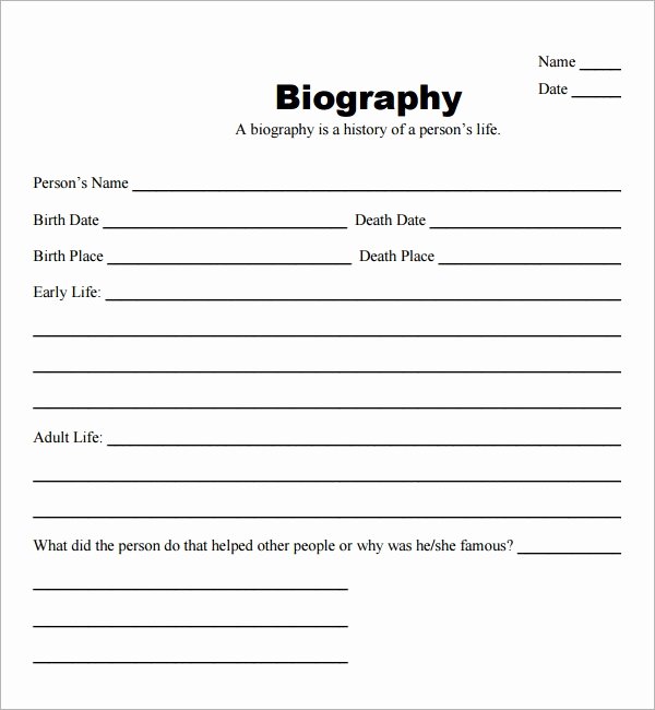 Biography Report Template Pdf Luxury Biography Template 10 Download Documents In Pdf