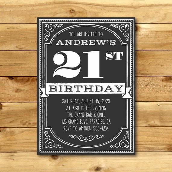 Birthday Chalkboard Template Inspirational Birthday Invitation Printable Vintage Chalk Style Template