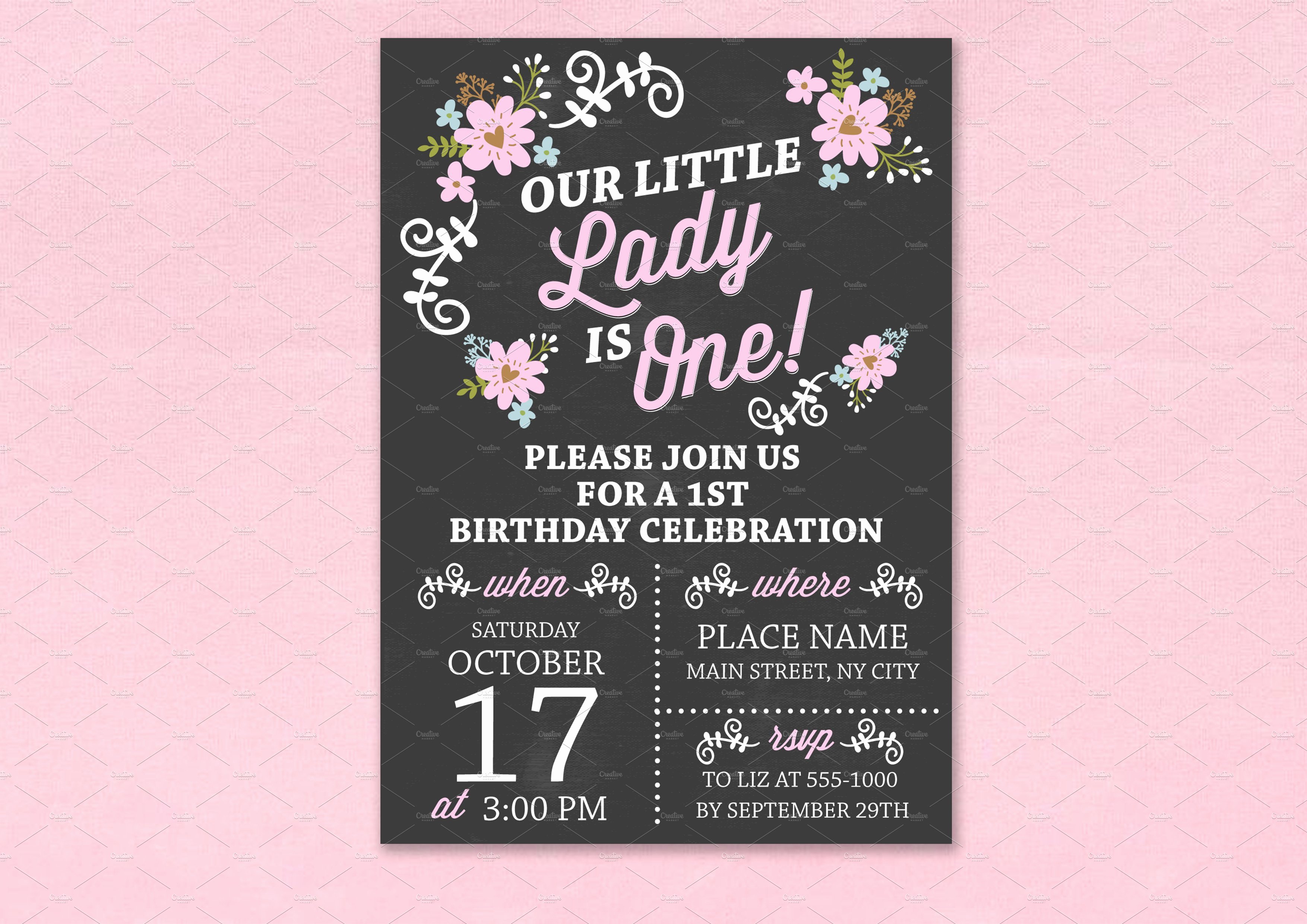 Birthday Chalkboard Template Lovely 1st Birthday Chalkboard Invitation Templates Creative