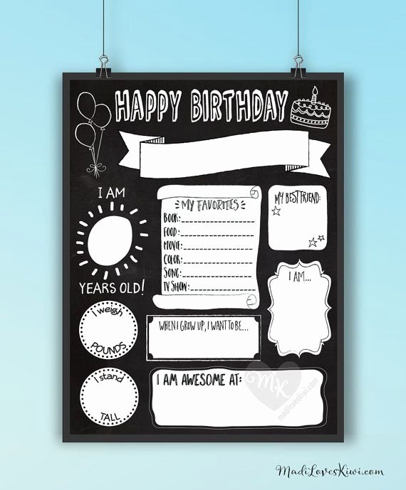 Birthday Chalkboard Template Lovely Birthday Chalkboard Template Reuseable Birthday Sign